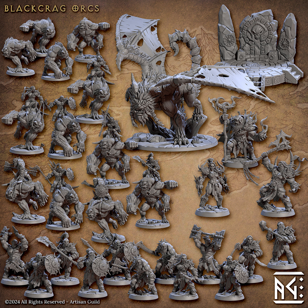 Blackcrag Orcs Battle Set with scenic bases
