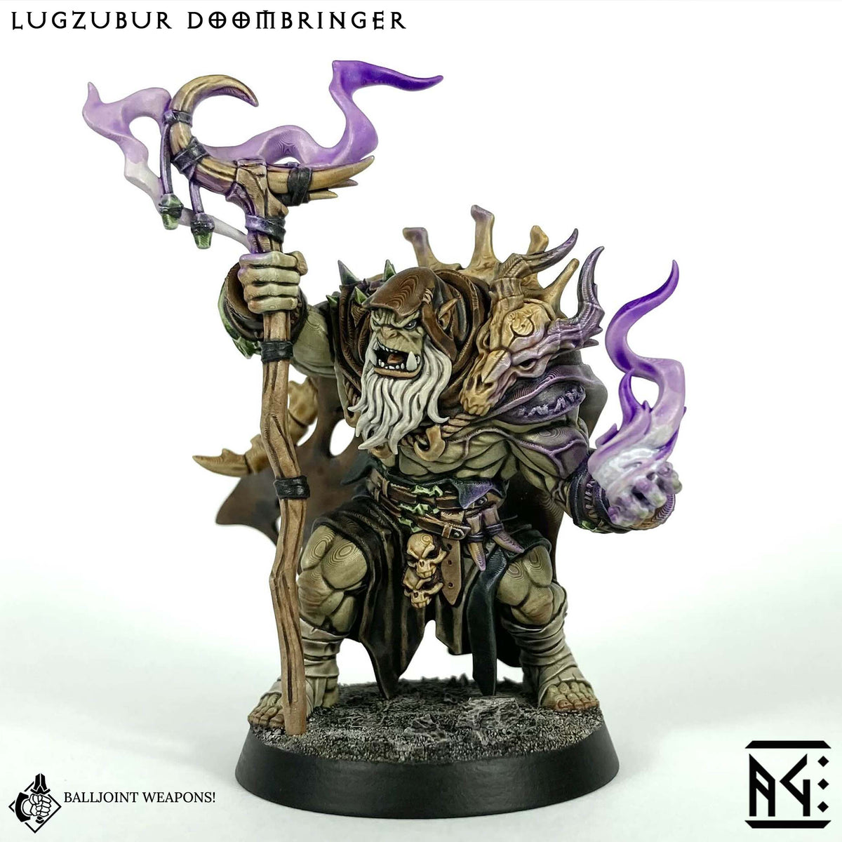 Hooded Lugzubur Doombringer the Orc Warlock