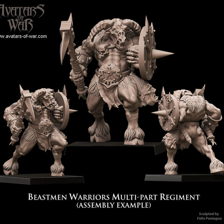 Beastmen with Weapon and Shields Multi-Part Regiment