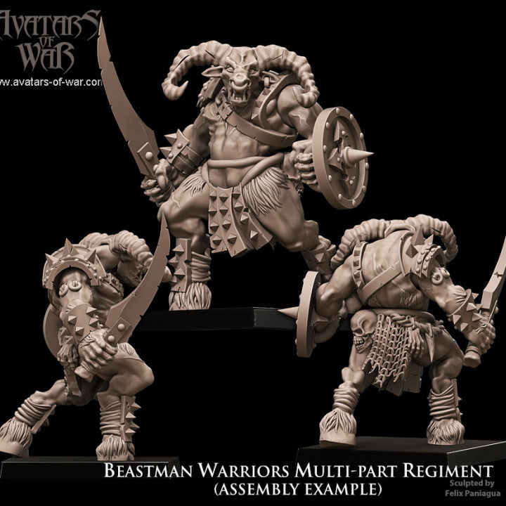 Beastmen with Weapon and Shields Multi-Part Regiment