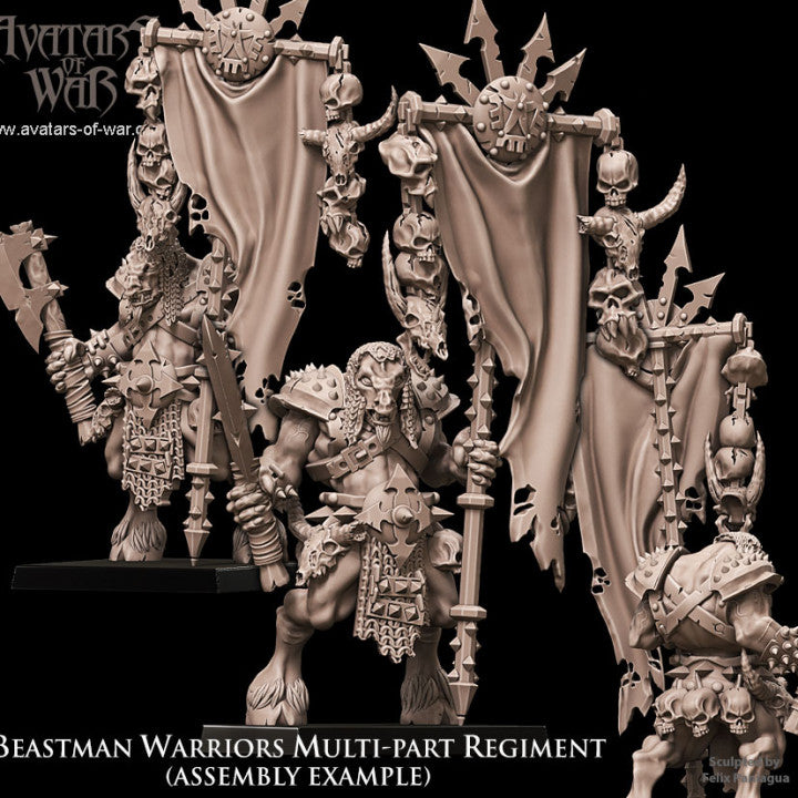Beastmen with Weapon and Shields Multi-Part Regiment