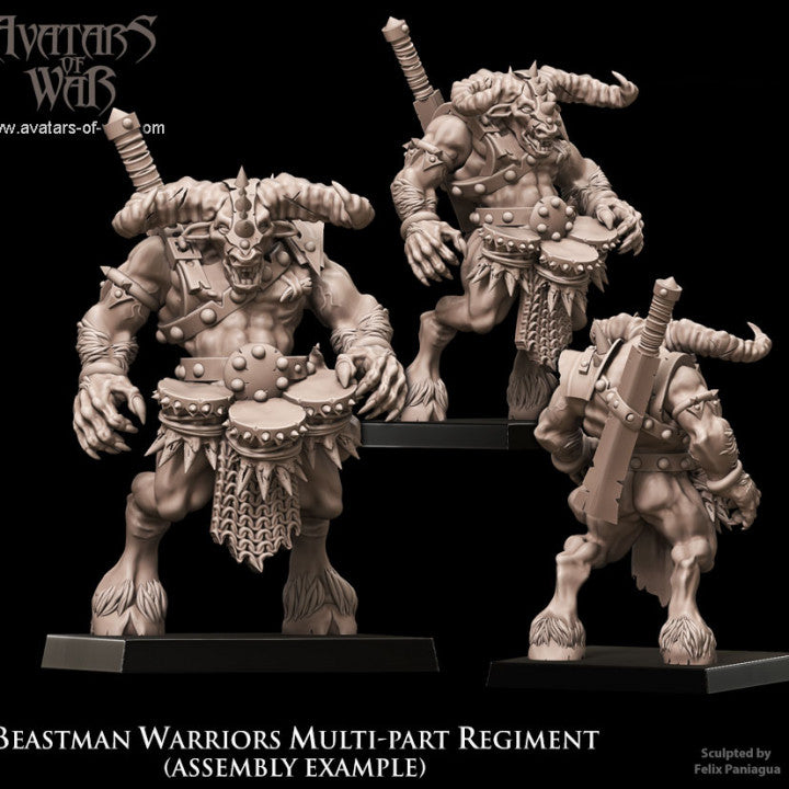 Beastmen with Weapon and Shields Multi-Part Regiment