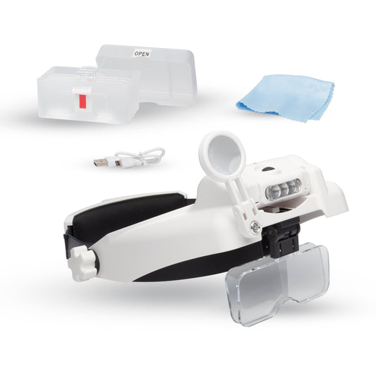 Expo Tools Head LED Magnifier with 5 Lenses (1.0-13x Mag)