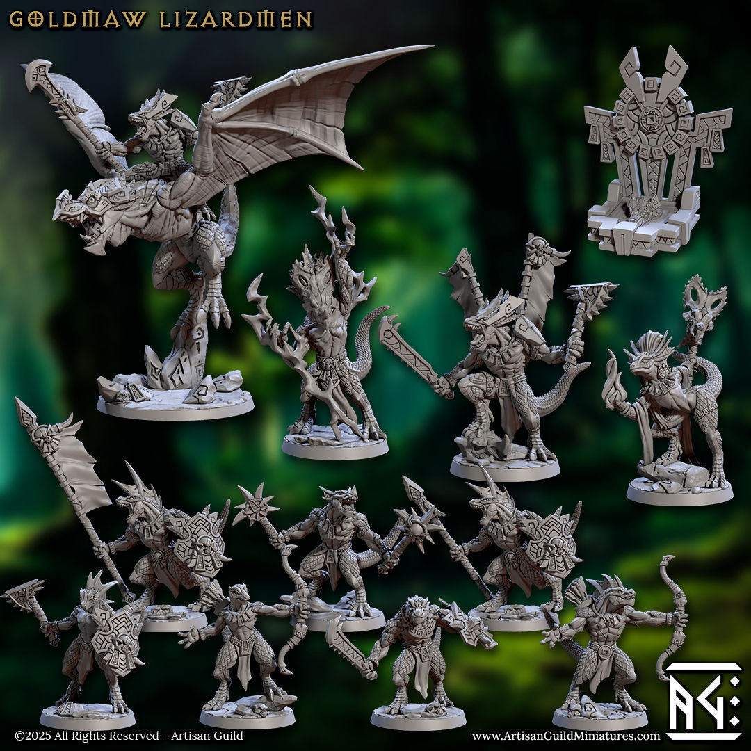Goldmaw Lizards Battle Set with scenic bases