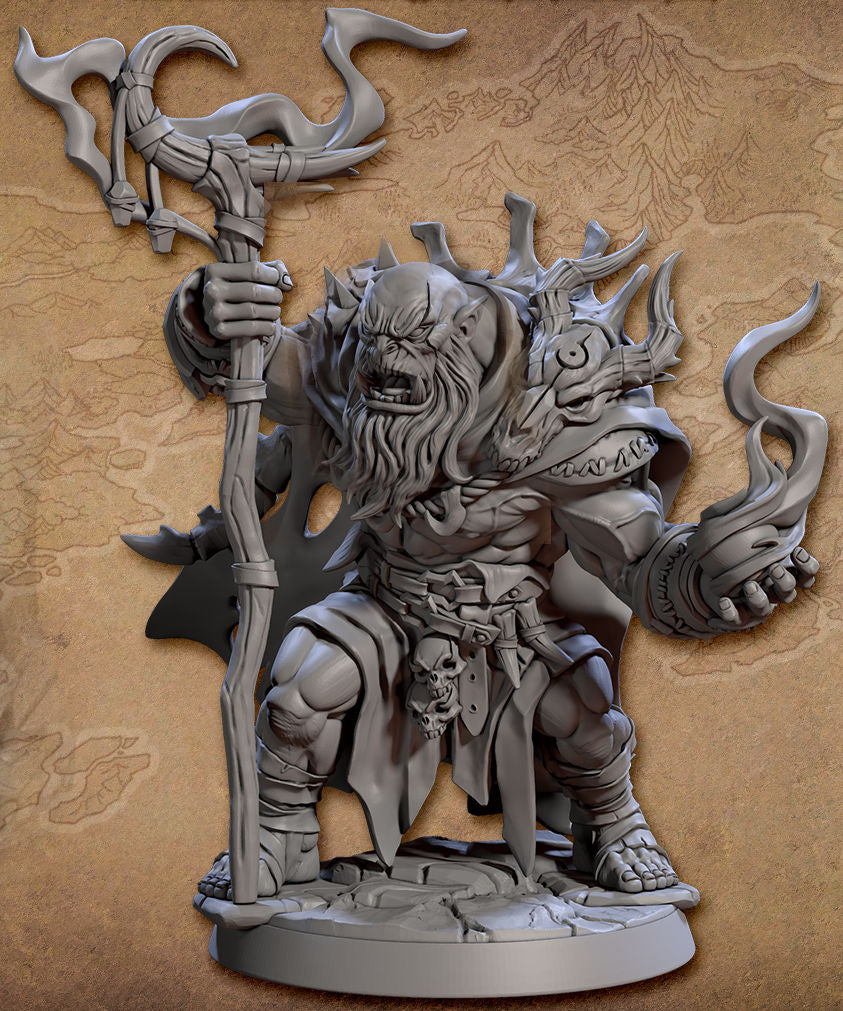 Lugzubur Doombringer the Orc Warlock with scenic base