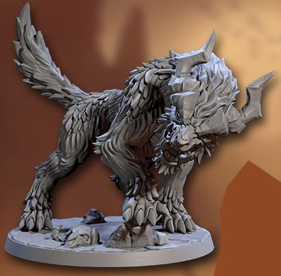 Horned Gorefang the Worg with scenic base