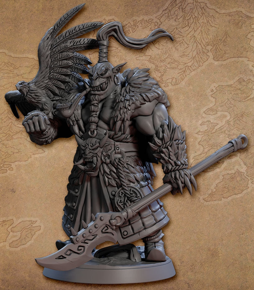 Tulguur Blue-Wolf with Falcon with scenic base