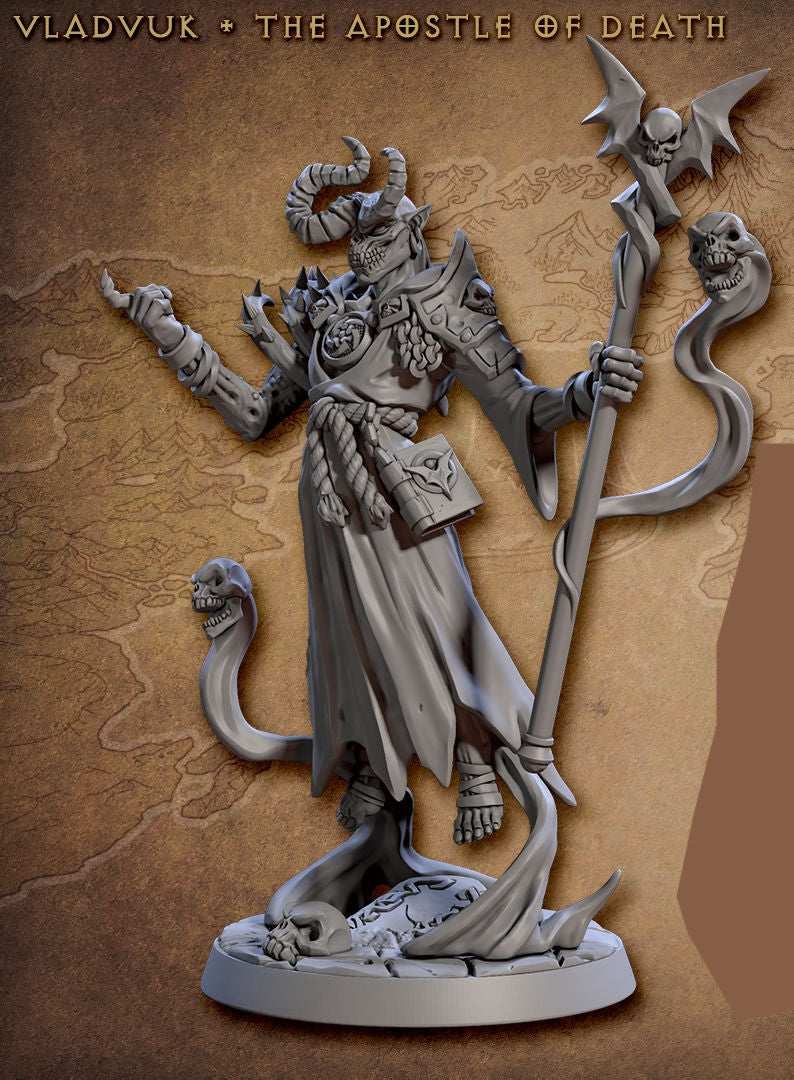 Vladvuk the Apostle of Death with Unholy Horns with scenic base