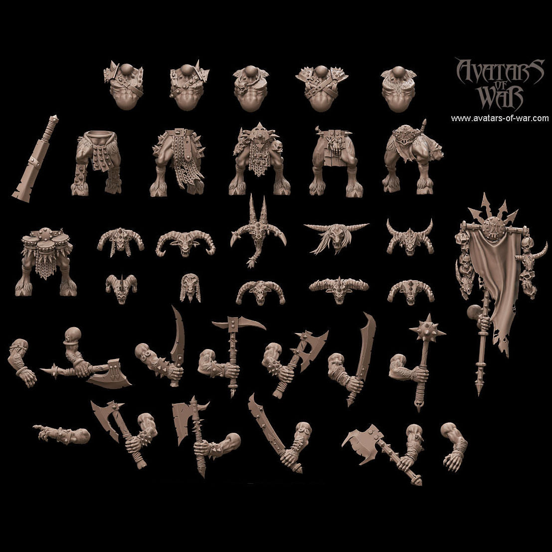 Beastmen with Two Weapons Multi-Part Regiment