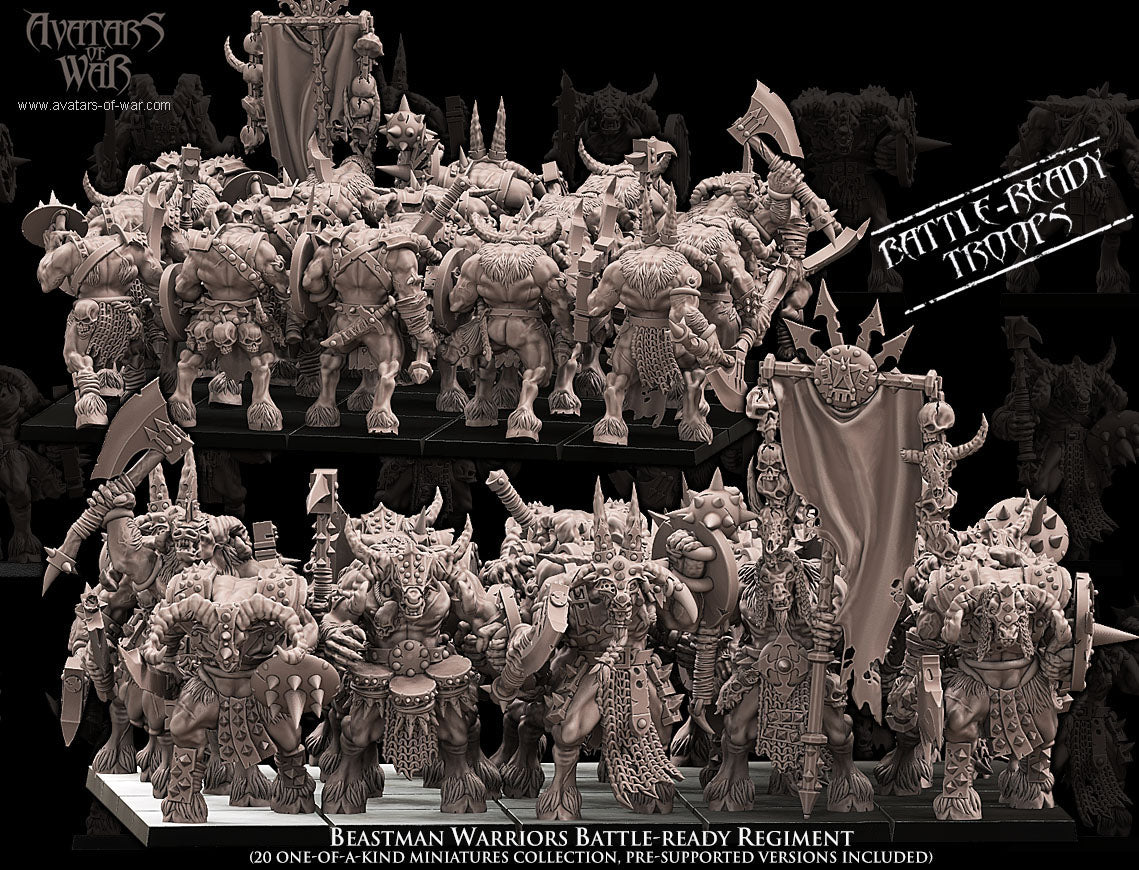 Beastmen with Weapons and Shields Regiment (20x warriors)