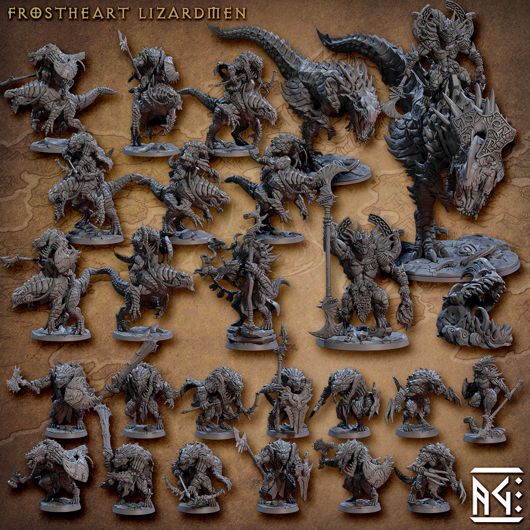 Frostheart Lizardmen Battle Set with scenic bases