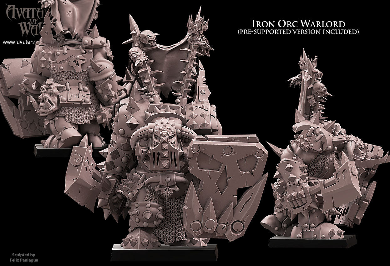Black Orc Warlord with Axe and Shield