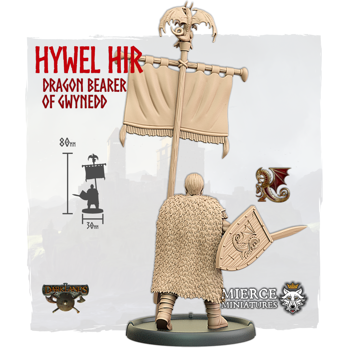 Hywel Hir, Dragon Bearer of Gwynedd on Foot