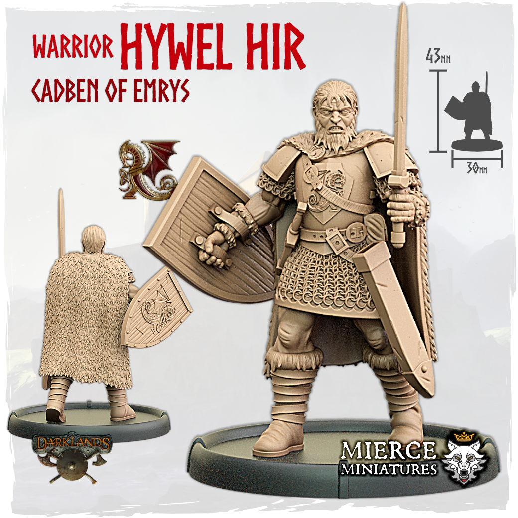 Warrior Hywel Hir, Cadben of Emrys on Foot