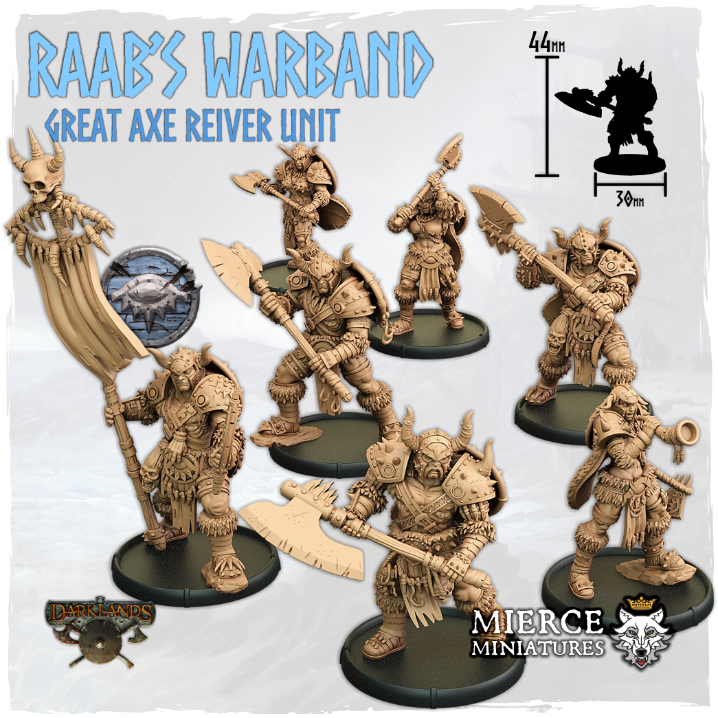 Raab's Warband, Great Axe Reiver Unit (7x warriors w cmd)