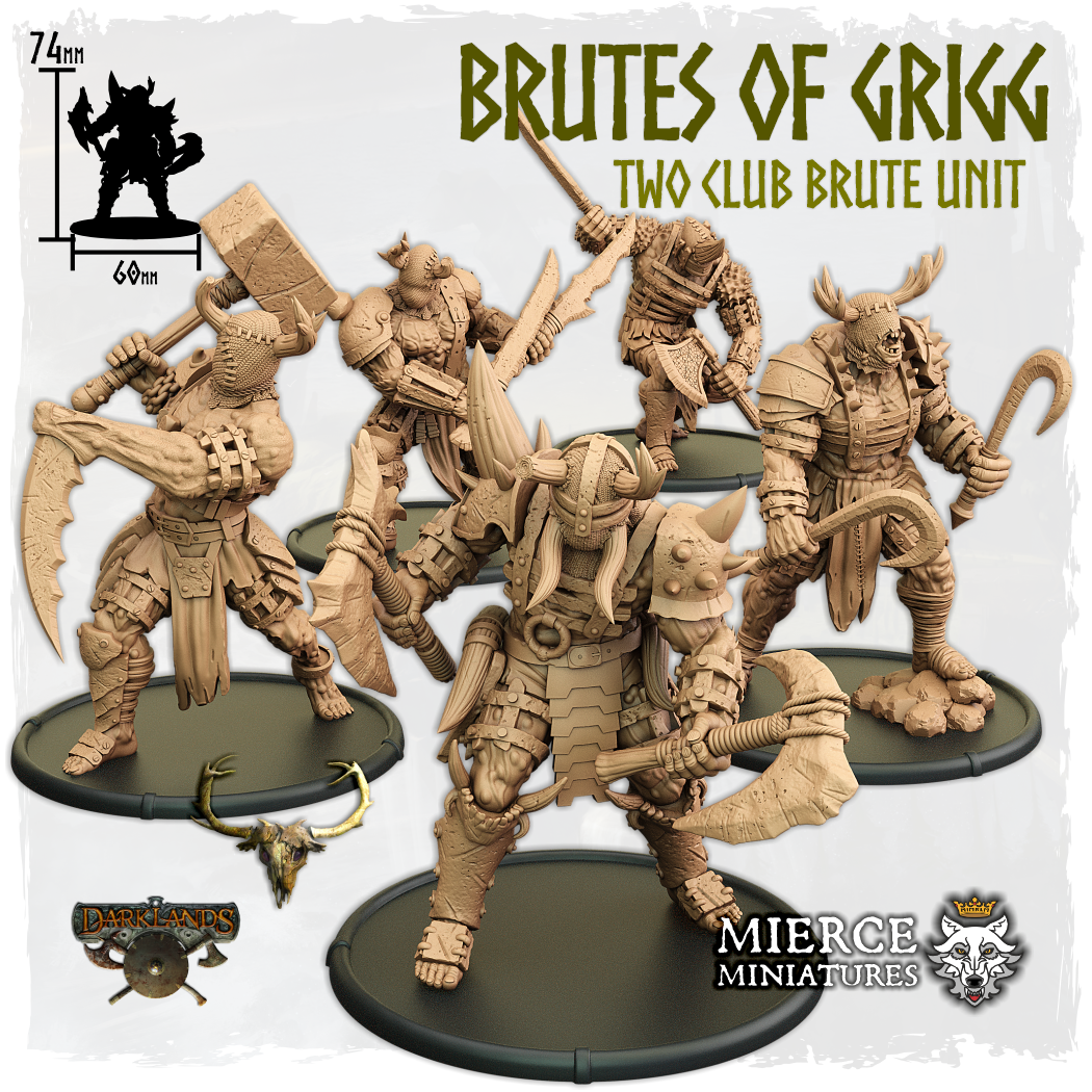 Brutes of Grigg, Two Club Brute Unit (5x warriors w cmd)