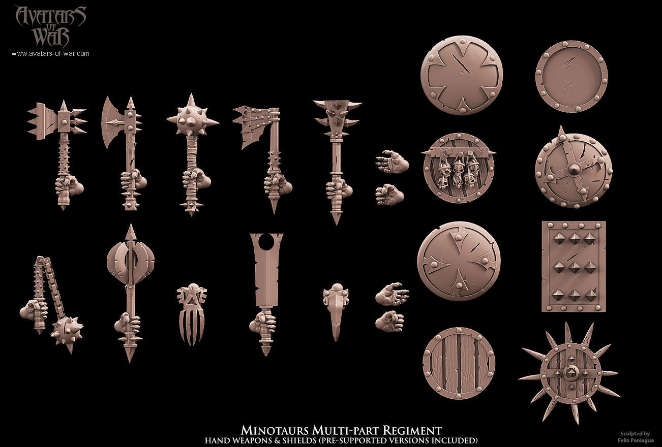 Minotaurs with Weapon and Shield Multi-Part Regiment