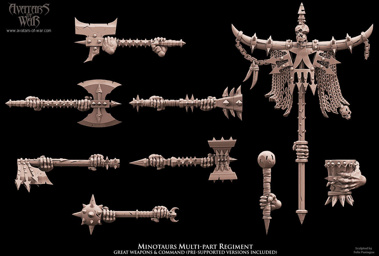Minotaurs with Great Weapons Multi-Part Regiment