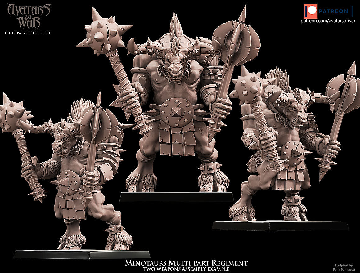 Minotaurs with Two Weapons Multi-Part Regiment