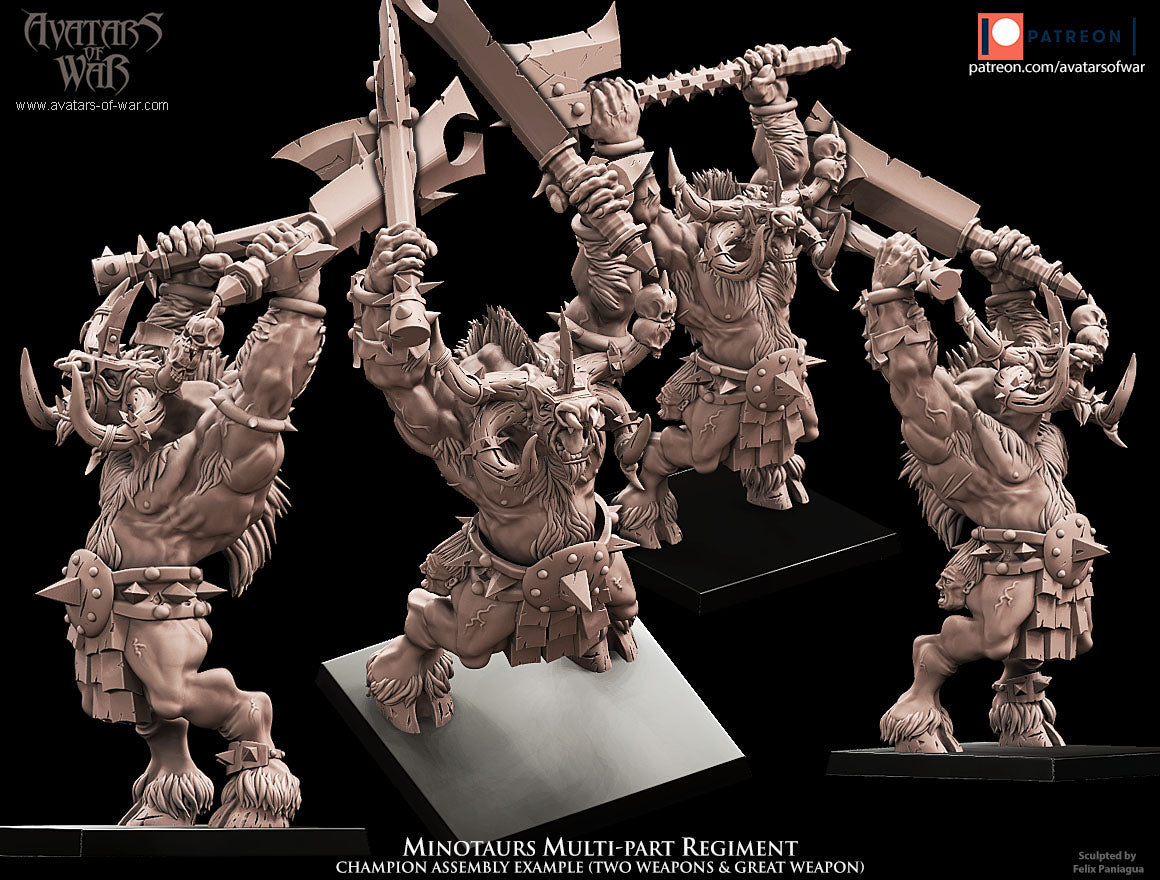 Minotaurs with Two Weapons Multi-Part Regiment