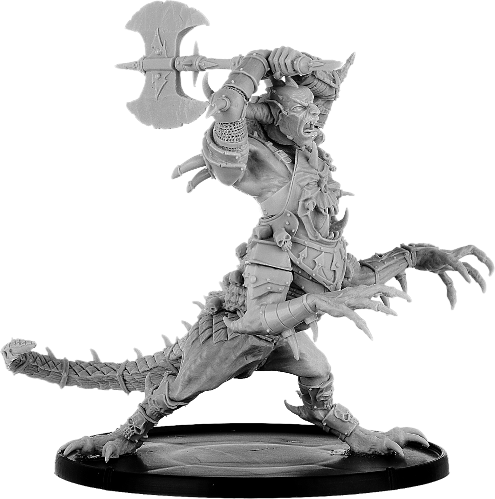 Kholukk, Ogre Drake of the Grimwald with Unhelmed Head and Axe