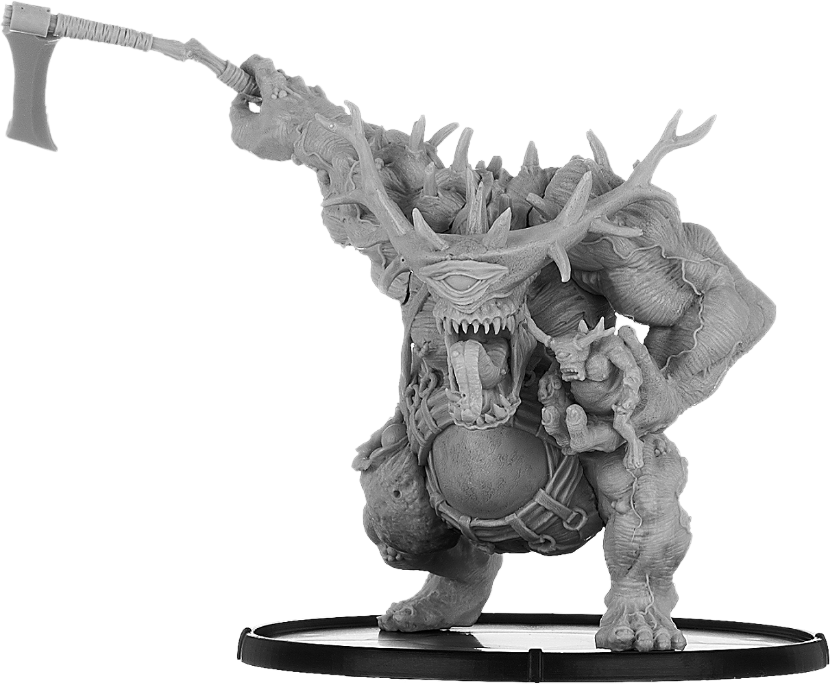 S'hcrhro'tum-b'hoss, Lord of Pus with Pusling and Scythe