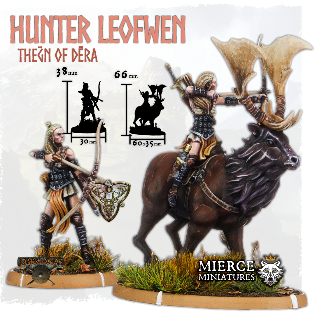 Hunter Leofwen, Theḡn of Dēra on Foot and on Great Hart