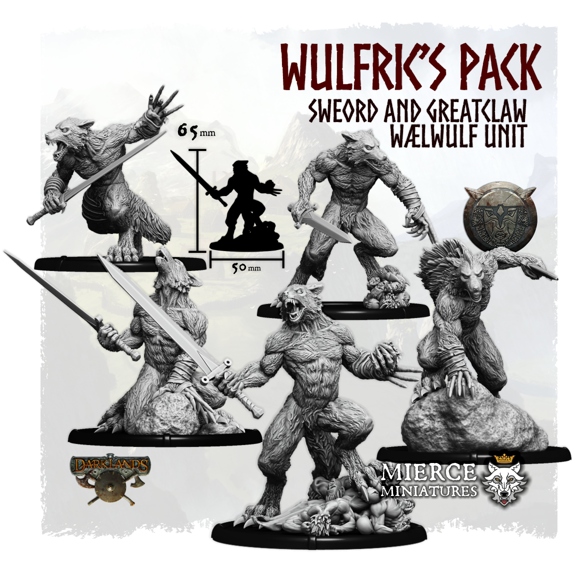 Wulfric's Pack, Sweord and Claw Wælwulf Unit (5x warriors w cmd)