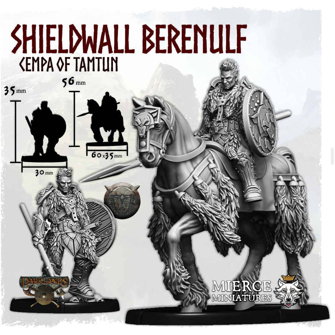Shieldwall Berenulf Wulfshead, Cempa of Tamtun on Foot and on Horse