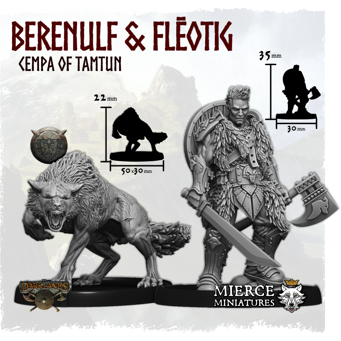 Berenulf Wulfshead and Flēotig, Cempa of Tamtun on Foot