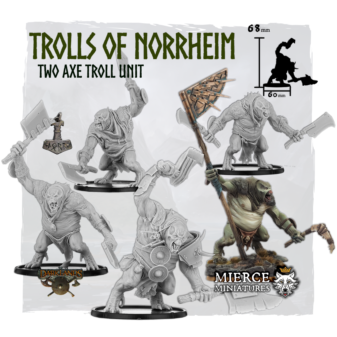 Darklands - Norse - Trolls of Norrheim, Two Axe Troll Unit Darklands - Norse - Trolls of Norrheim, Two Axe Troll Unit