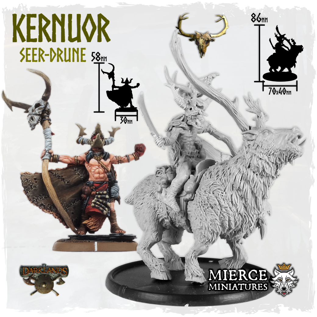 Kernuor, Seer-Drune on Foot and on Karnun-Beast