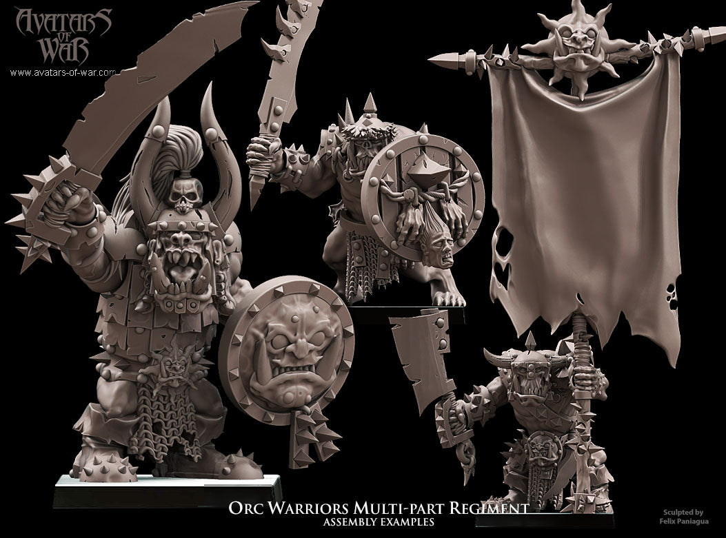 Shieldwall Orc Warriors with Cleavers Multi-Part Regiment