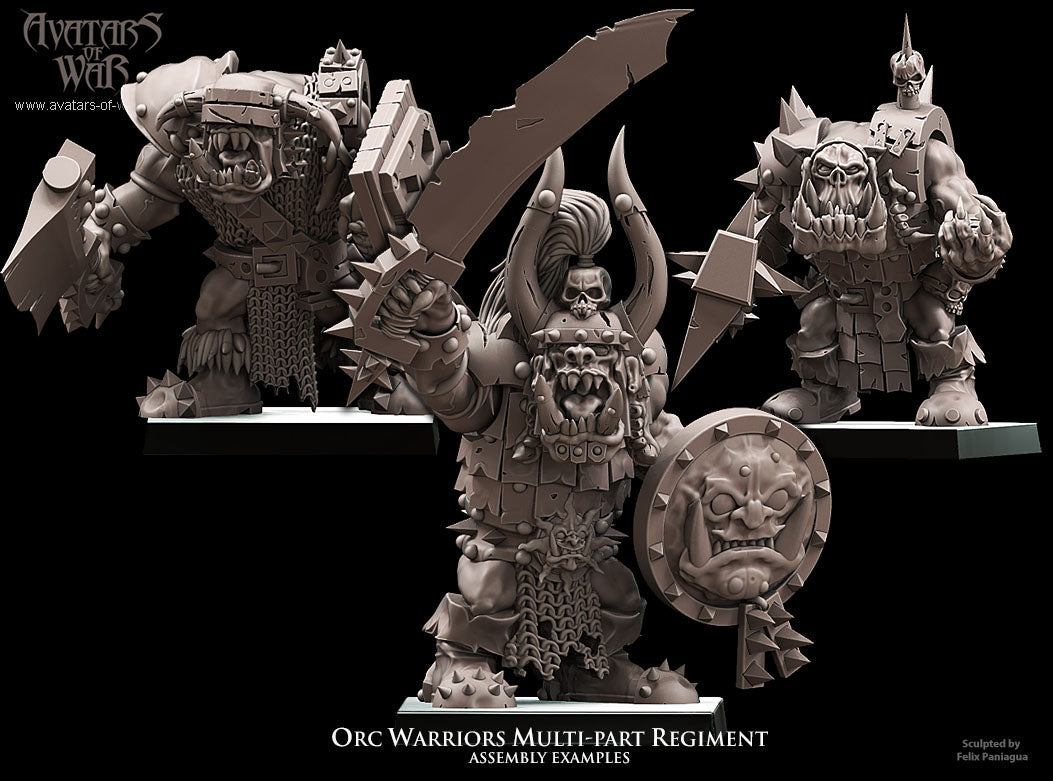 Shieldwall Orc Warriors with Cleavers Multi-Part Regiment