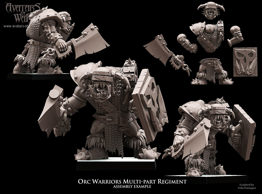 Shieldwall Orc Warriors with Cleavers Multi-Part Regiment