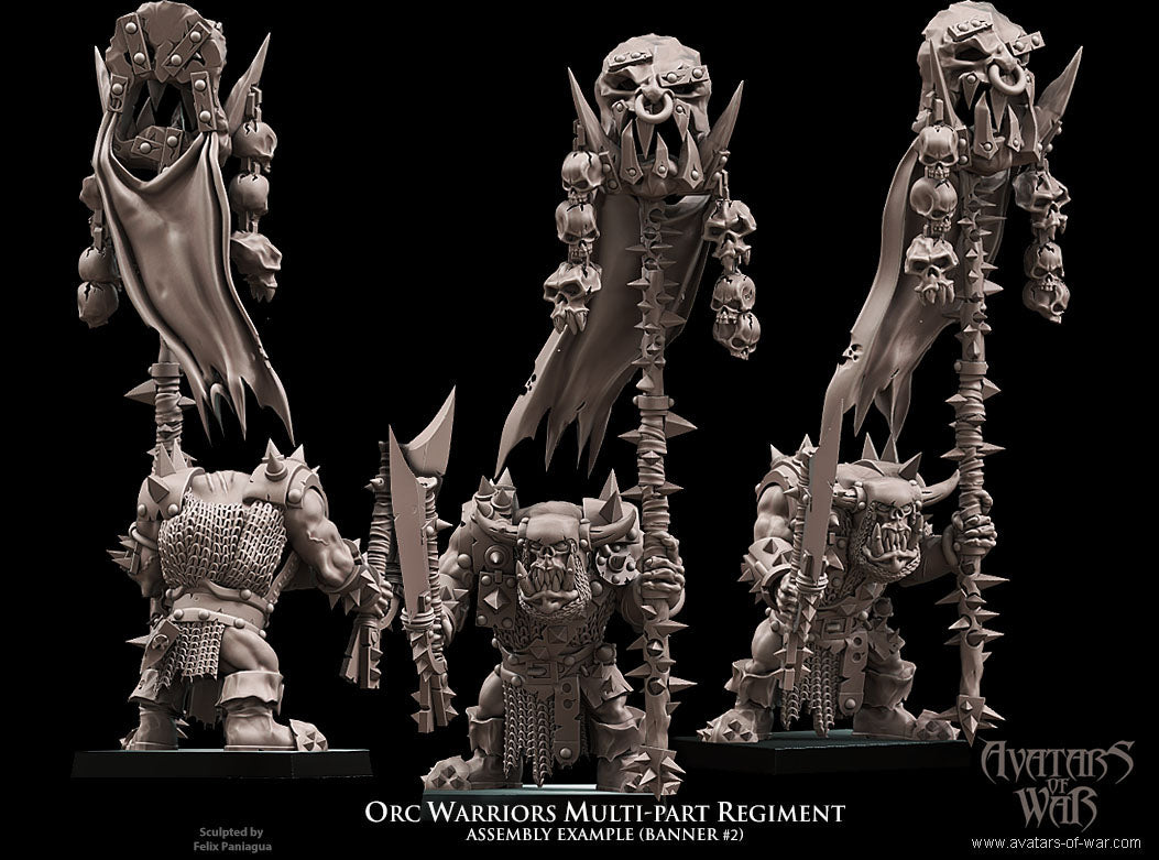 Shieldwall Orc Warrior with Spears Multi-Part Regiment
