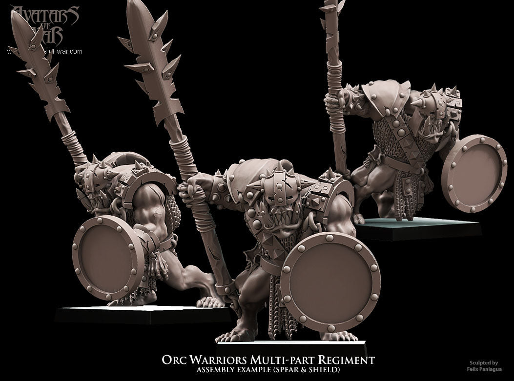 Shieldwall Orc Warrior with Spears Multi-Part Regiment