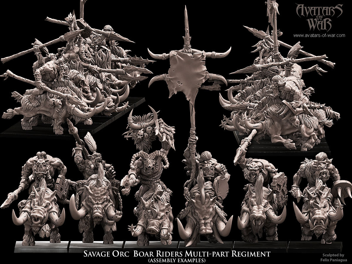 Savage Orcs with Spears Boar Rider Regiment