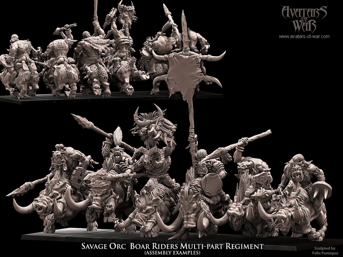 Savage Orcs with Spears Boar Rider Regiment