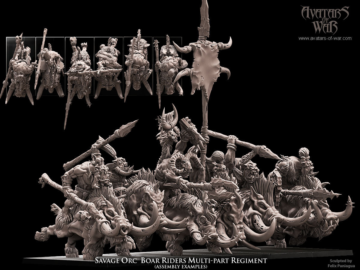 Savage Orcs with Spears Boar Rider Regiment