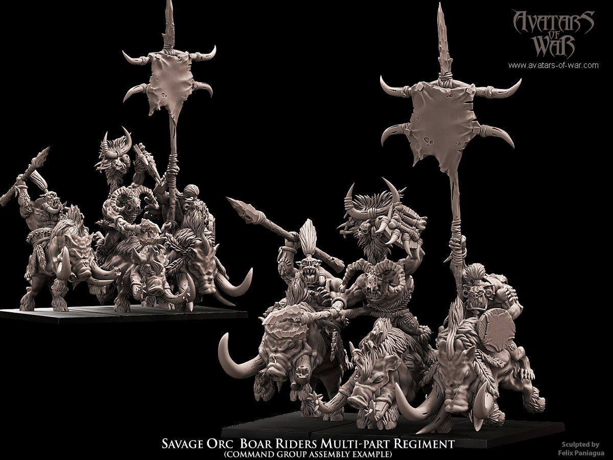 Savage Orcs with Spears Boar Rider Regiment