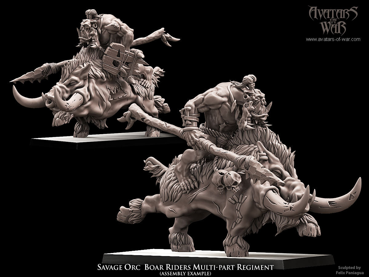 Savage Orcs with Spears Boar Rider Regiment