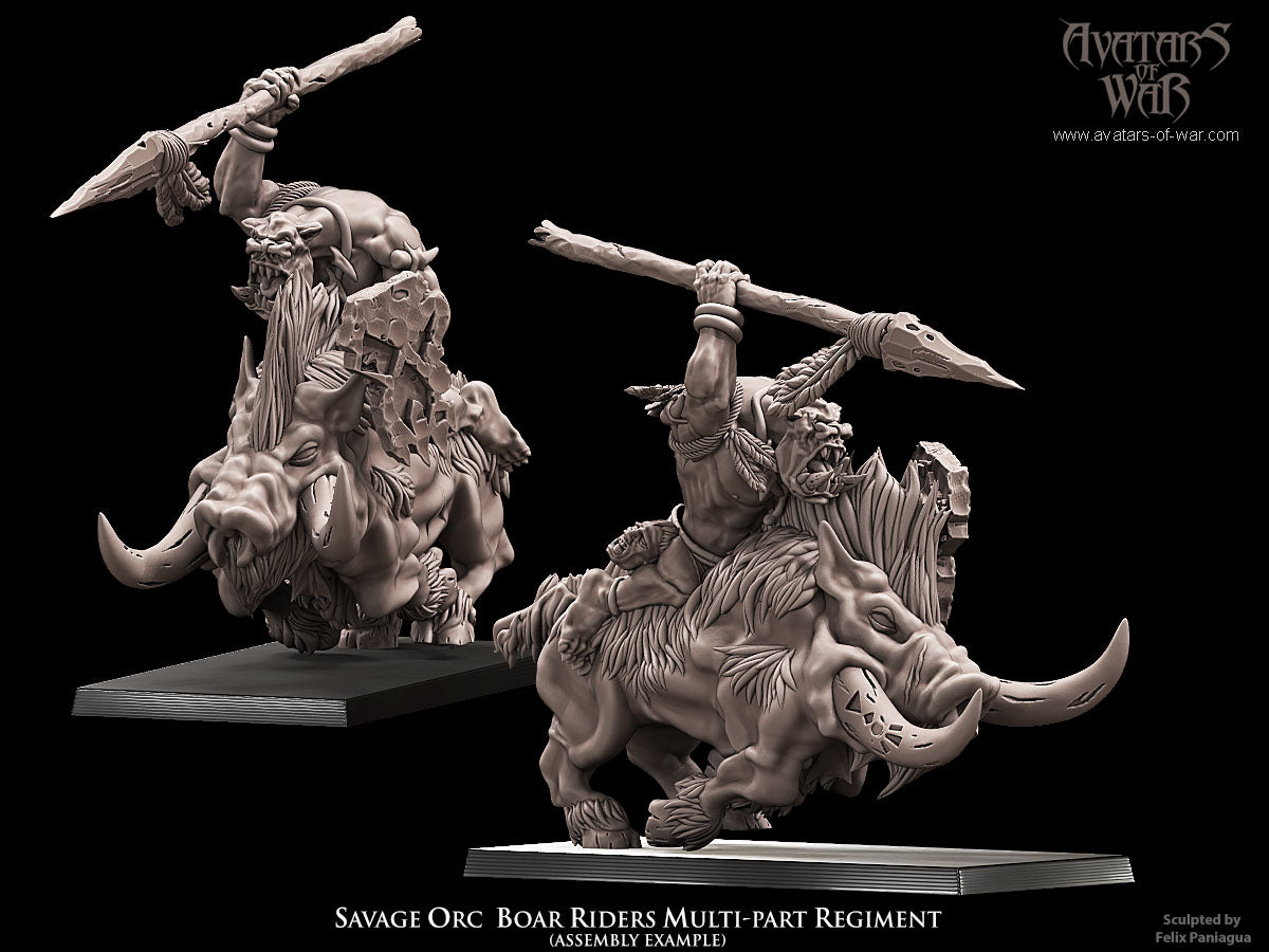 Savage Orcs with Spears Boar Rider Regiment