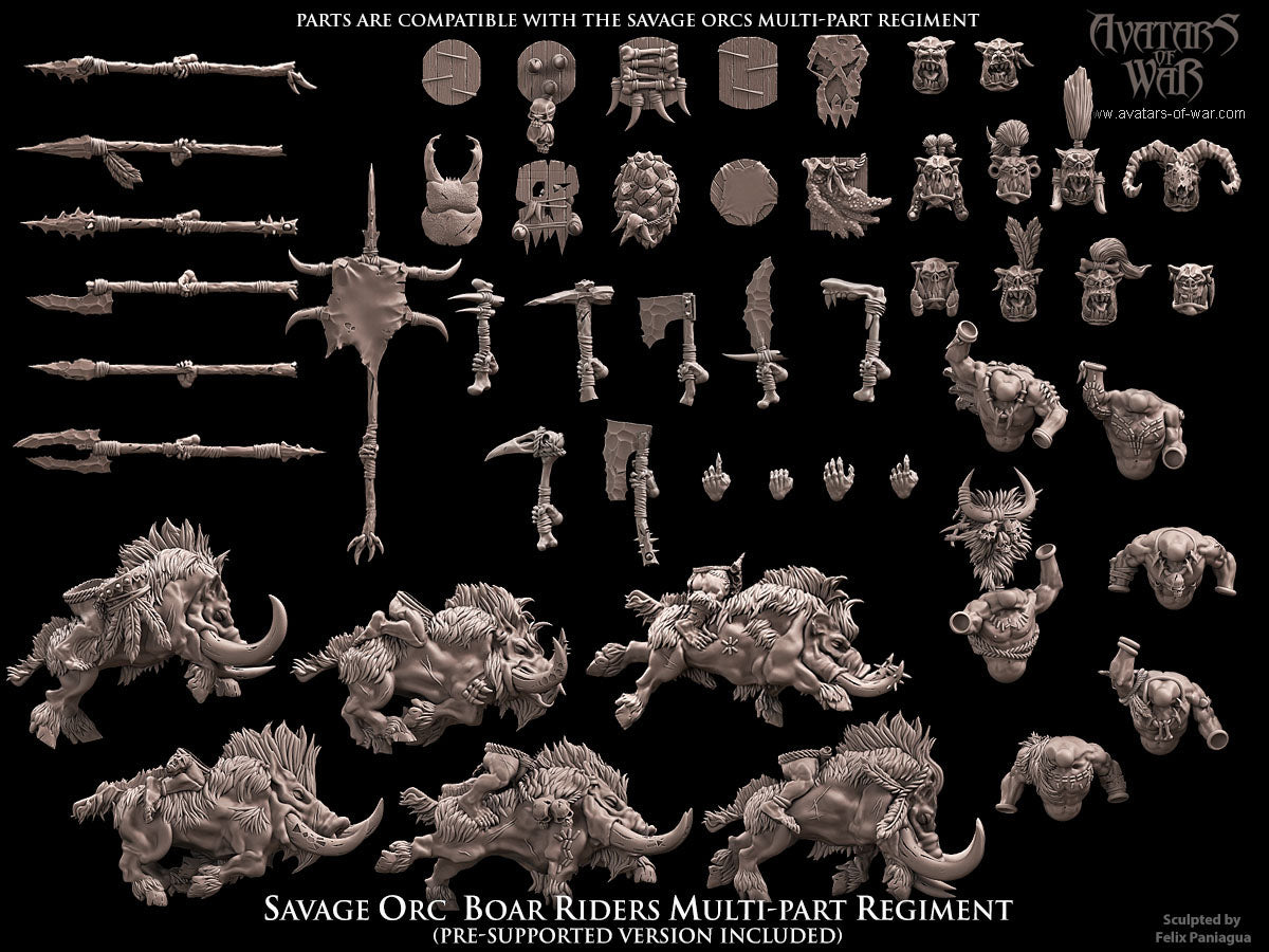 Savage Orcs with Axes Boar Rider Regiment