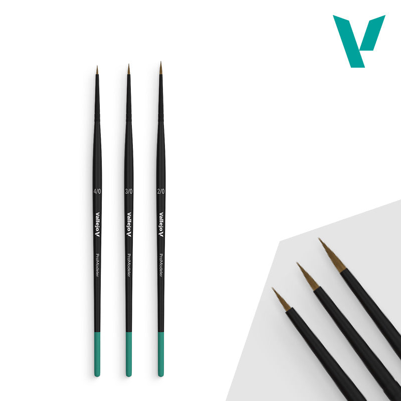 Vallejo Pro Modeller Brush Definition Set (4/0, 3/0, 2/0)