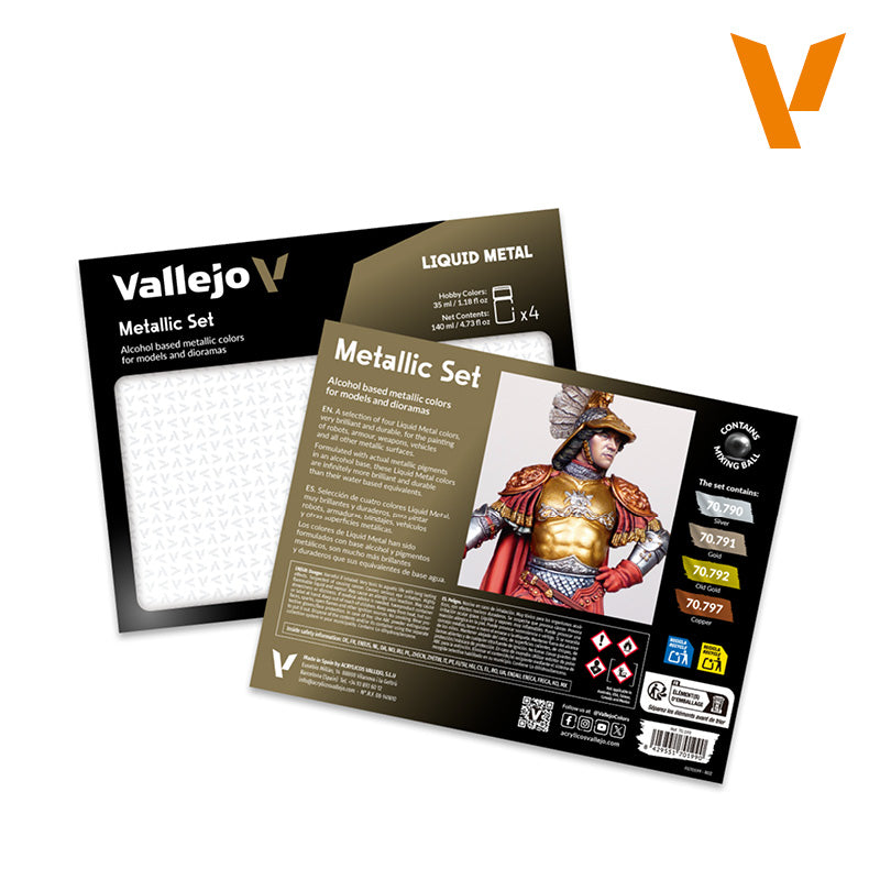 Vallejo Liquid Metal Gold, Silver and Copper Set