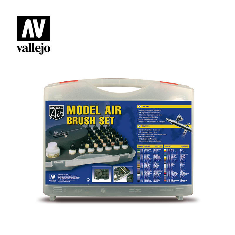 Vallejo Model Air Camouflage Colours and Airbrush Carry Case Set