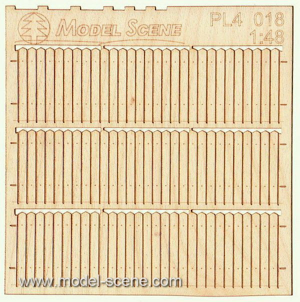 Model Scene - PL4-018 - Medium Short Wooden Picket Fence