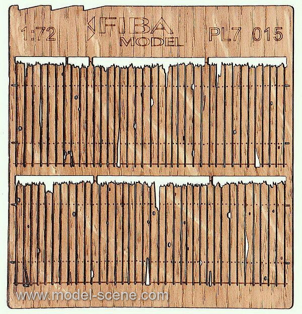 Model Scene - PL7-015 - Damaged Wooden Fence II