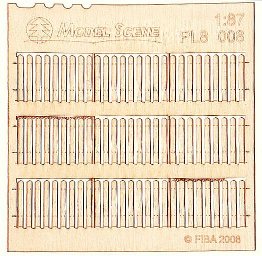 Model Scene - PL8-008 - Small Gapped Wooden Stockade Fence I